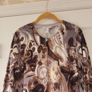 Multicolored Issac Mazrahi cardigan.
